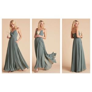 Special Occasion Long Maxi Dress (Early Maternity Dress) - Green